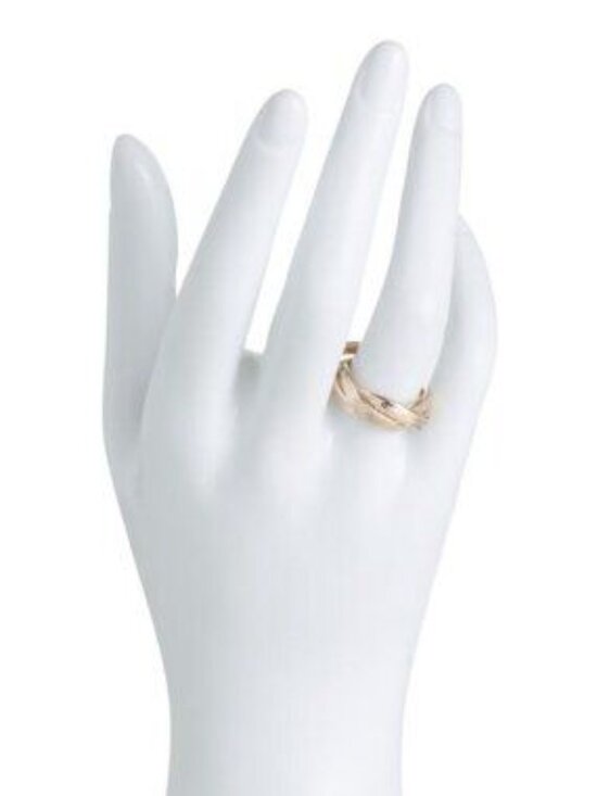 Italian 14kt Yellow Gold Crisscross Ring | Ross Simons GOLDEN CLEF Made In Italy 14kt Gold Adjustable Criss Cross Mesh Ring